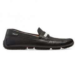 Bally Pearce Pebbled Leather Driving Loafers For Men Black
