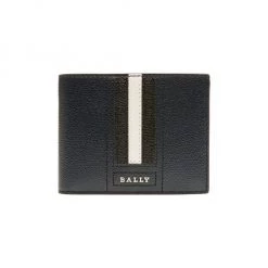 Bally Tevye Stripe Leather Bi-Fold Wallet For Men