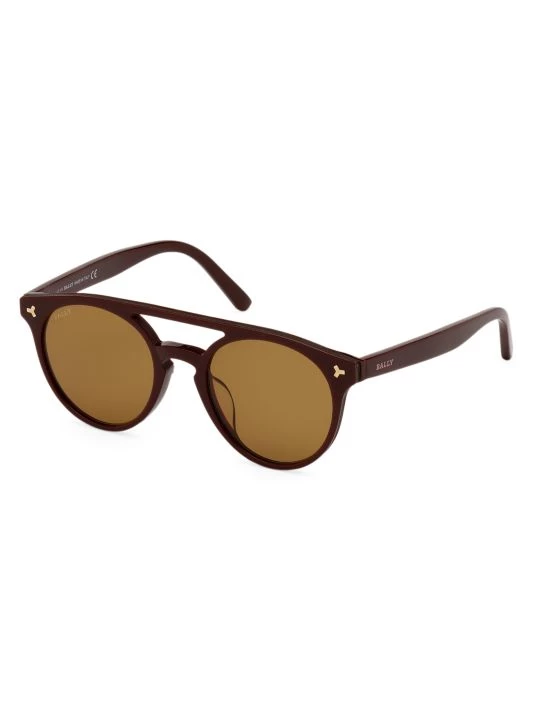 Bally 50MM Plastic Round Sunglasses For Men 4 Bally 50MM Plastic Round Sunglasses For Men - Image 2