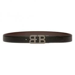 Bally Mirrored Logo Buckle Cut-To-Size Leather Belt For Men